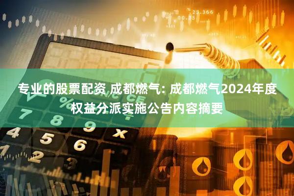 专业的股票配资 成都燃气: 成都燃气2024年度权益分派实施公告内容摘要