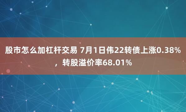 股市怎么加杠杆交易 7月1日伟22转债上涨0.38%，转股溢价率68.01%