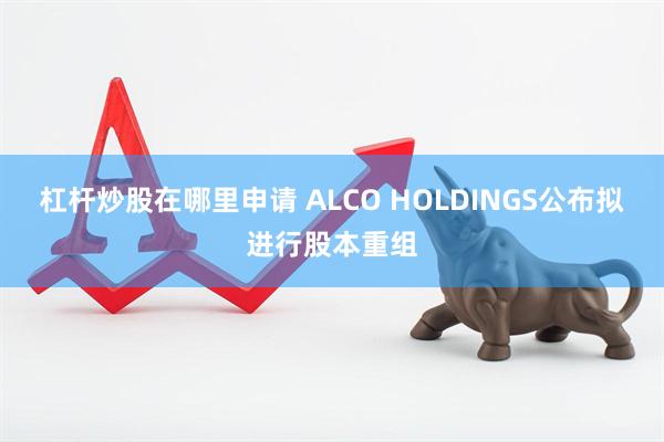 杠杆炒股在哪里申请 ALCO HOLDINGS公布拟进行股本重组