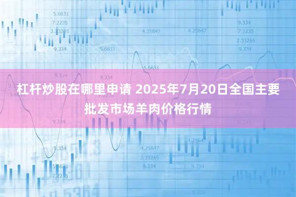 杠杆炒股在哪里申请 2025年7月20日全国主要批发市场羊肉价格行情