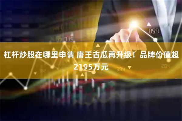 杠杆炒股在哪里申请 唐王古瓜再升级！品牌价值超2195万元